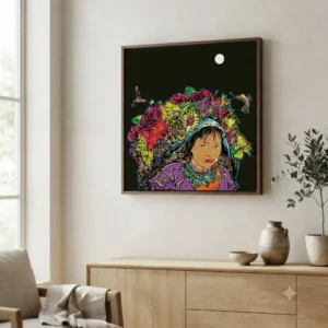 Embera con flores